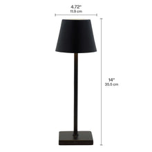 Mikasa Rechargeable 14-inch LED Lamps with Touch Control, Set of 2 Black