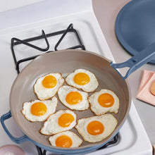 Our Place 4-piece Ceramic Nonstick 12.5” Family Sized Always Pan with Steamer- Blue