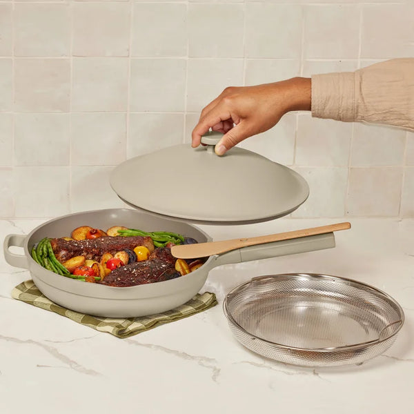 Our Place 4-piece Ceramic Nonstick 12.5” Family Sized Always Pan with Steamer