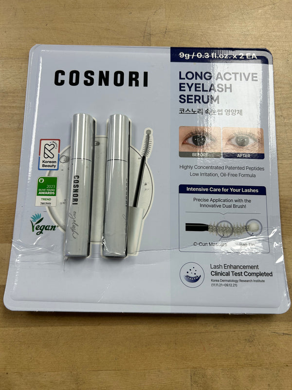COSNORI Long Active Eyelash Serum, 0.31 fl oz, 2-pack