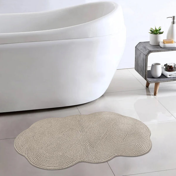 Scallop Tufted Bath Rug Tan