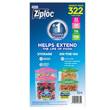 Ziploc Seal Top Bag, Variety Pack, 322-count