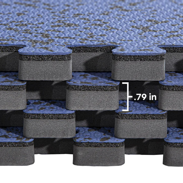 Norsk Dual Density Reversible Gym Flooring, 48 sq ft., 24 in. x 24 in. Foam Mats