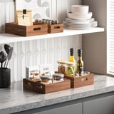 Seville Classics 5-Piece Acacia Storage Bin Set