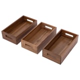 Seville Classics 5-Piece Acacia Storage Bin Set
