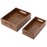 Seville Classics 5-Piece Acacia Storage Bin Set