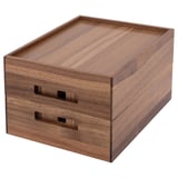 Seville Classics 5-Piece Acacia Storage Bin Set