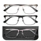 Design Optics by Foster Grant #668 Metal Square Reading Glasses, 3-pack +2.00