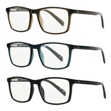 Design Optics by Foster Grant #815 Classic Plastic Square Reading Glasses, 3-pack +1.25