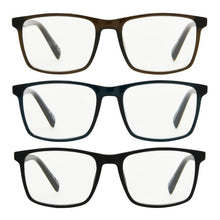 Design Optics by Foster Grant #815 Classic Plastic Square Reading Glasses, 3-pack - +2.00