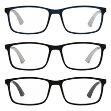 Design Optics by Foster Grant #666 Classic Plastic Rectangle Reading Glasses, 3-pack +1.75
