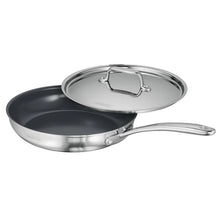 Tramontina 4-piece Stainless Steel Fry Pan Set with Ceramic Nonstick Interior and Lids