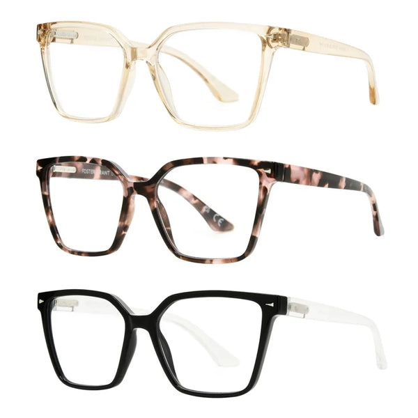 Design Optics by Foster Grant #813 Oversized Square Reading Glasses, 3-pack +3.00