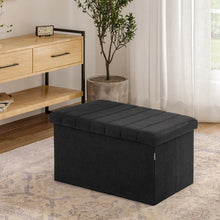 Seville Classics Boucle Foldable Storage Trunk Black