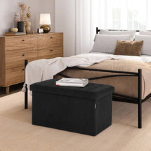 Seville Classics Boucle Foldable Storage Trunk Black