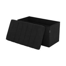Seville Classics Boucle Foldable Storage Trunk Black