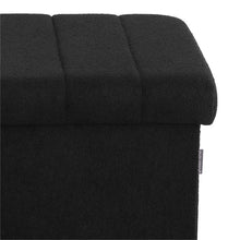 Seville Classics Boucle Foldable Storage Trunk Black
