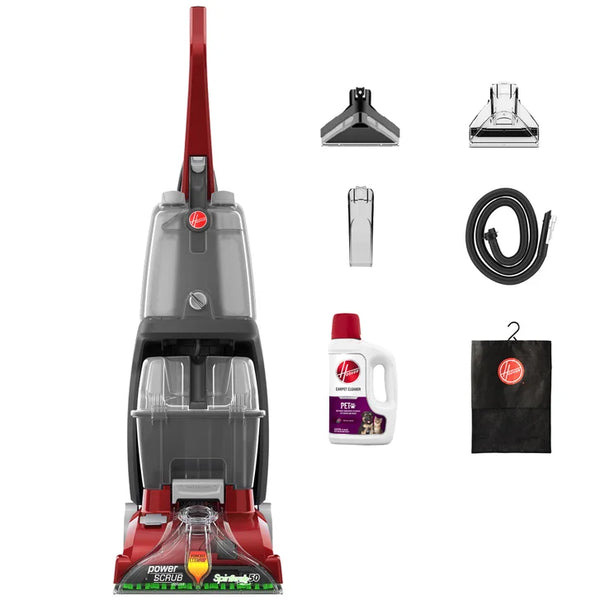 Hoover PowerScrub Deluxe Carpet Cleaner with 64 oz Pet Carpet Cleaner Solution