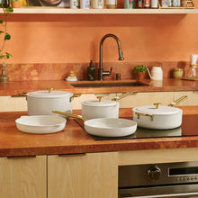 Our Place 8-piece Essentials Ceramic Nonstick Cookware Set- Cream