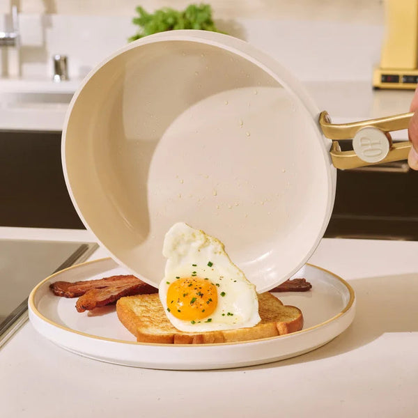 Our Place 8-piece Essentials Ceramic Nonstick Cookware Set- Cream