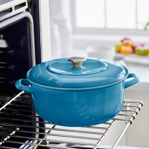 Merten & Storck 5.3-Quart Dutch Oven with Lid, 3.7-Quart Braiser with Lid, 2-pack _Teal