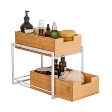 Seville Bamboo 2-tier Sliding Drawer Organizer White
