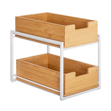 Seville Bamboo 2-tier Sliding Drawer Organizer White