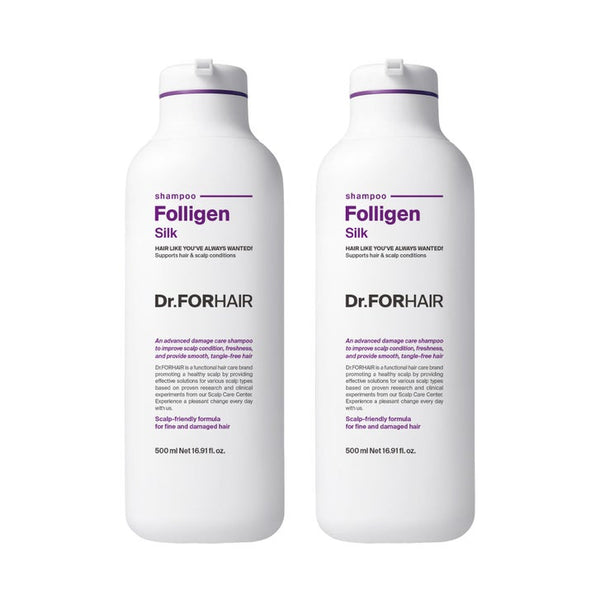 Dr.FORHAIR Folligen Silk Shampoo, 16.9 fl oz, 2-pack
