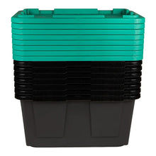 Greenmade 27 Gallon Storage Bin, 8-pack Green and Blk