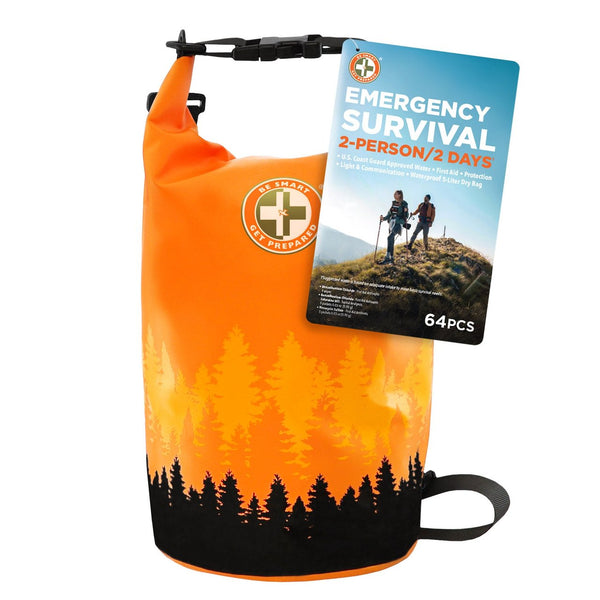 TRI Survival Emergency Kit 2 Person 2 Day 64 Pieces