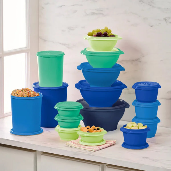 Tupperware Heritage Collection 32-piece Food Storage Container Set Blue