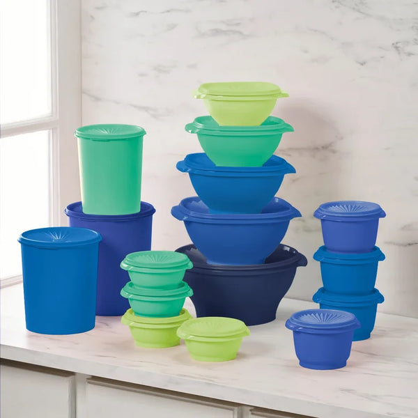Tupperware Heritage Collection 32-piece Food Storage Container Set Blue