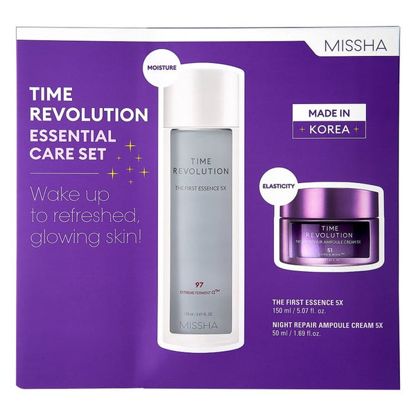 Missha First Essence Toner 5.07 fl oz and Night Repair Ampoule Cream 1.69 fl oz