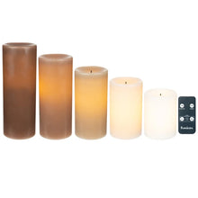 Fusion Warm Ombre LED Black Wick Candle Set with Remote, 5-piece
