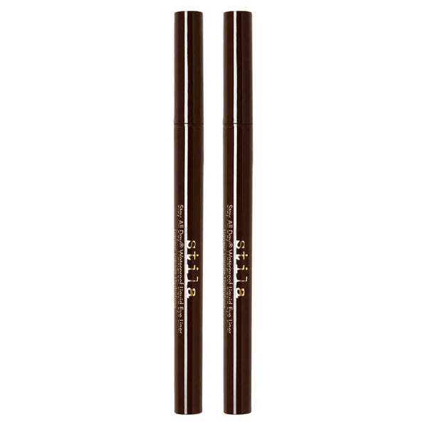 Stila Cosmetics Stay All Day Waterproof Liquid Eye Liner, Dark Brown, 2-pack, .016 fl oz