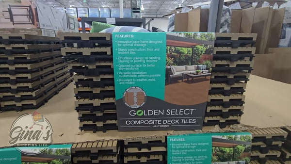 Golden Select 12" x 12" Composite Deck Tiles, Pack of 8