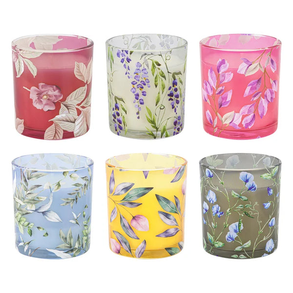 Simply Indulgent 7oz Floral Candle Set, 6-pack