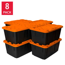 Greenmade 27 Gallon Storage Bin, 8-pack Orange and Blk