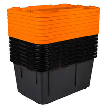 Greenmade 27 Gallon Storage Bin, 8-pack Orange and Blk