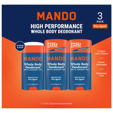 Mando Whole Body Pro Sport Solid Stick Deodorant 2.6 oz, 3-pack