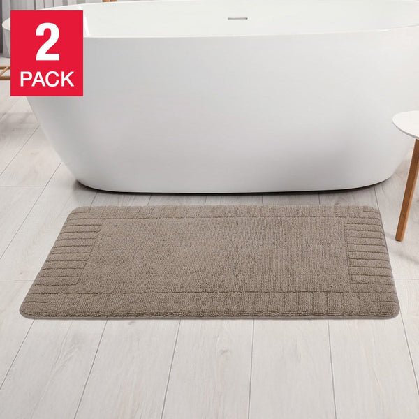 Noodle Memory Foam Bath Rug, 2-pack- Tan