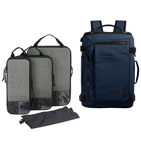 Bagsmart 38L Blast Backpack with 4-piece Compression Packing Cubes- Navy