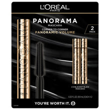 L'Oreal Paris Voluminous Panorama Mascara, Blackest Black, 0.33 FL OZ, 2-Pack