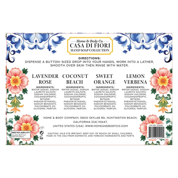 Home & Body Co. Casa Di Fiori Hand Soap, 19.5 fl oz, 4-count