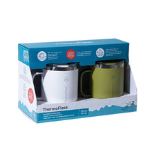 ThermoFlask 12 oz. Insulated Coffee Mug with Handle, 2-pack White