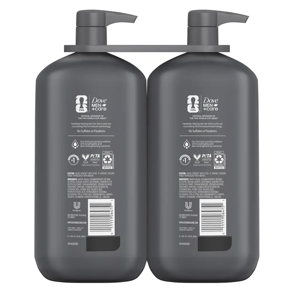 Dove Men +Care Body & Face Wash, 32 fl oz, 2-pack