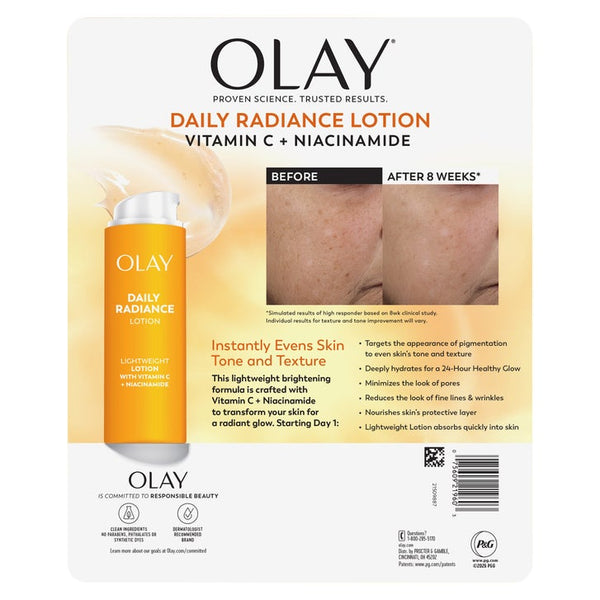 Olay Daily Radiance Lotion Vitamin C + Niacinamide, 1.7 fl oz, 2-pack