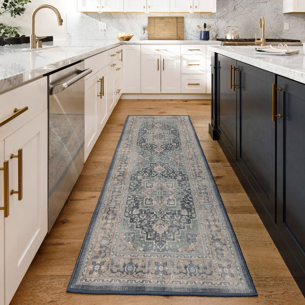 Ruggable Flatwoven Washable Amara Runner Rug, 2'6" x 7'- Light Green