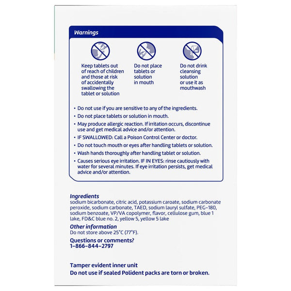 Polident Rapid Clean Dental Appliance Cleanser Tablets, 102 count, 2-pack