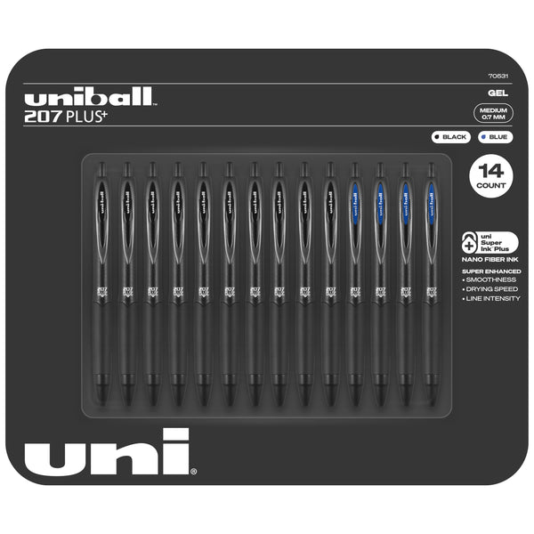 UNIBALL 207 PLUS+ RETRACTABLE GEL PEN 14 COUNT